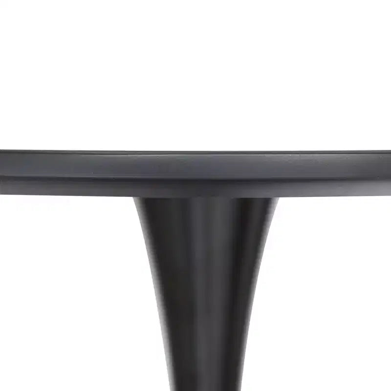LeisureMod 5-Piece Dining Set with 35 Round Iron Pedestal Dining Table and 4 ABS Plastic Side Chairs with Gold Base