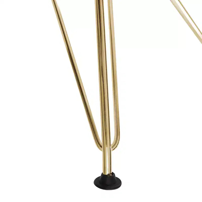 LeisureMod 5-Piece Dining Set with 35 Round Iron Pedestal Dining Table and 4 ABS Plastic Side Chairs with Gold Base