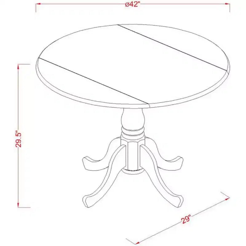 HomeStock Dropleaf Kitchen Table Set Round Dining Table With 4 Chairs