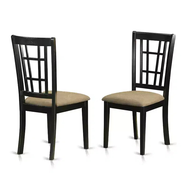 HomeStock WENI7-BMK-W 7 Piece Kitchen Table And Chair Set Buttermilk Cherry