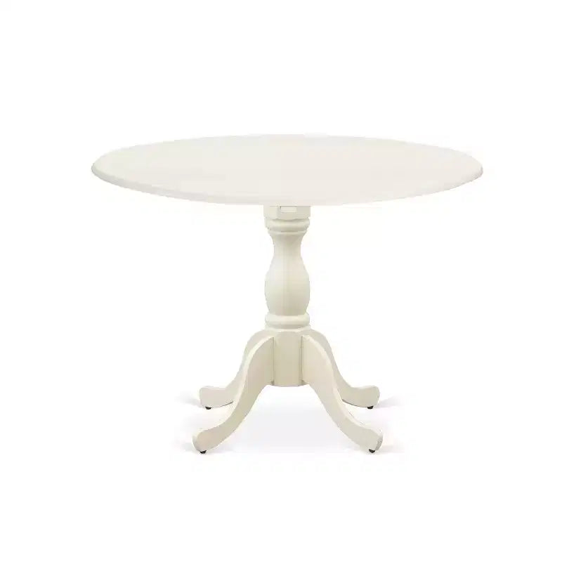 HomeStock Linen White Round Dining Table Set with 2 Chairs