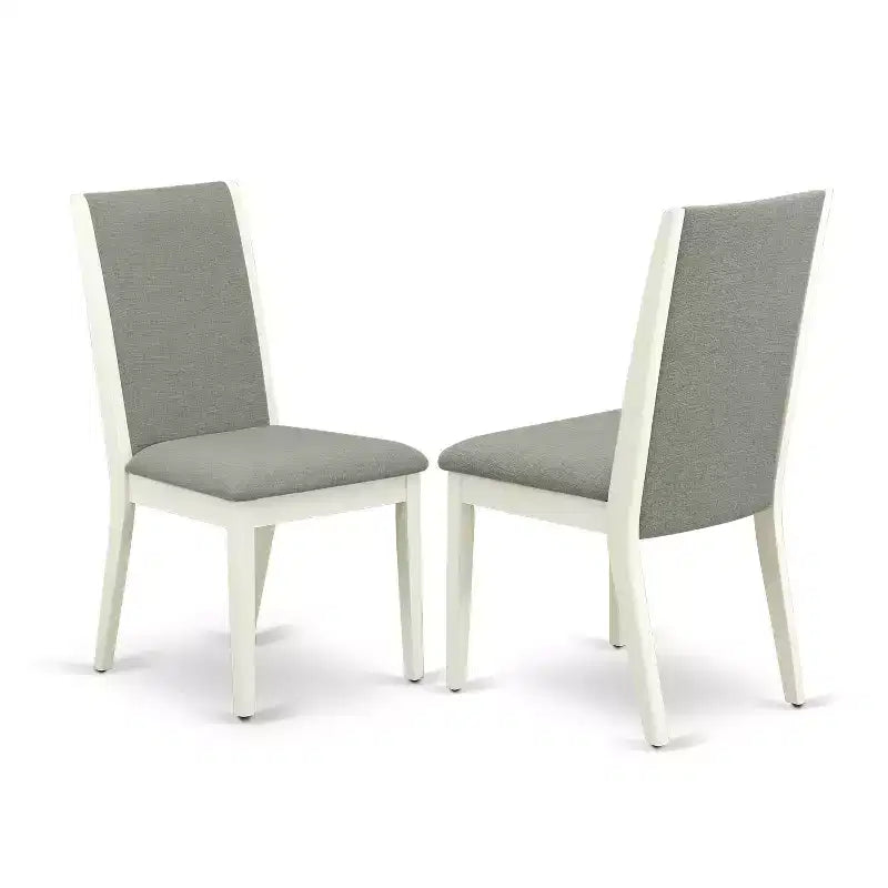 HomeStock Round Kitchen Table Set with 2 Linen Chairs Modern Style