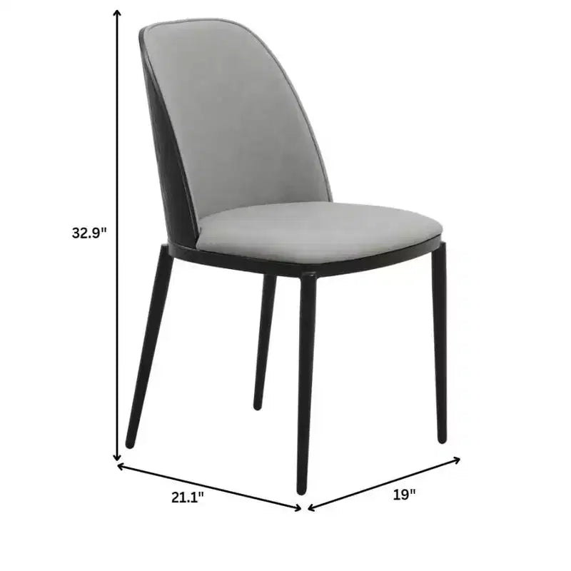 LeisureMod Verve 5-Piece Dining Set - 36 Round MDF Top Table, 4 Leather Dining Side Chairs