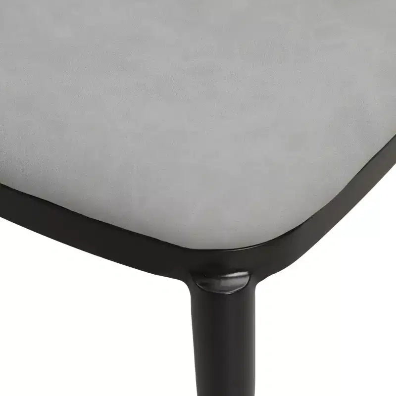 LeisureMod Verve 5-Piece Dining Set - 36 Round MDF Top Table, 4 Leather Dining Side Chairs