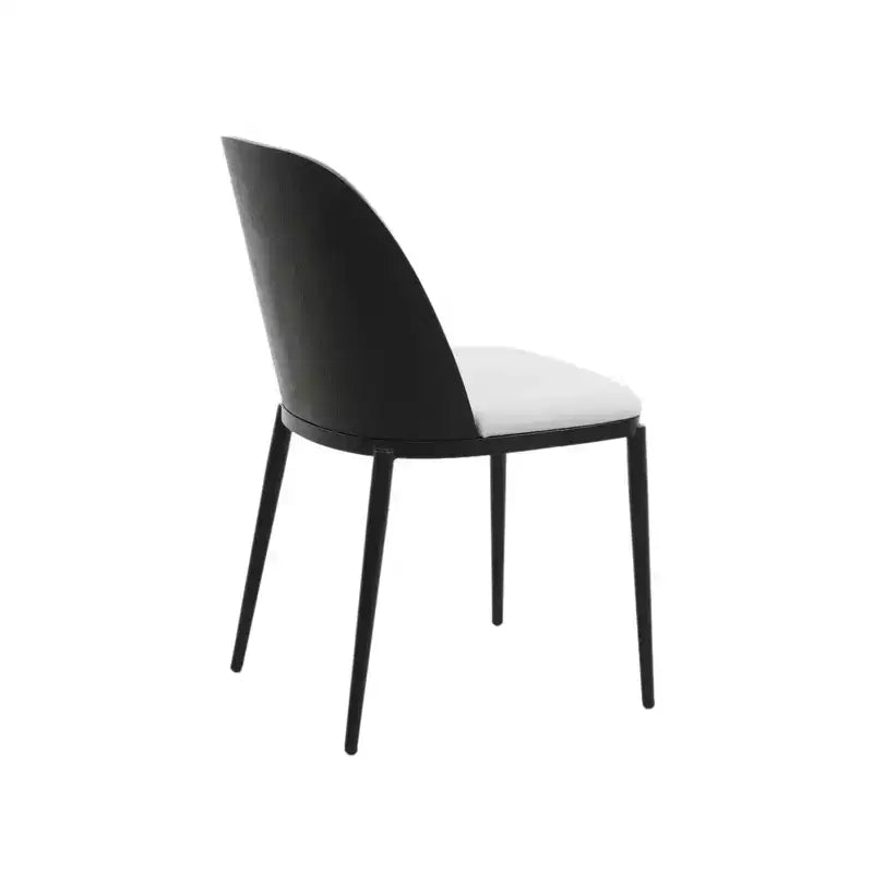 LeisureMod Verve 5-Piece Dining Set - 36 Round MDF Top Table, 4 Leather Dining Side Chairs