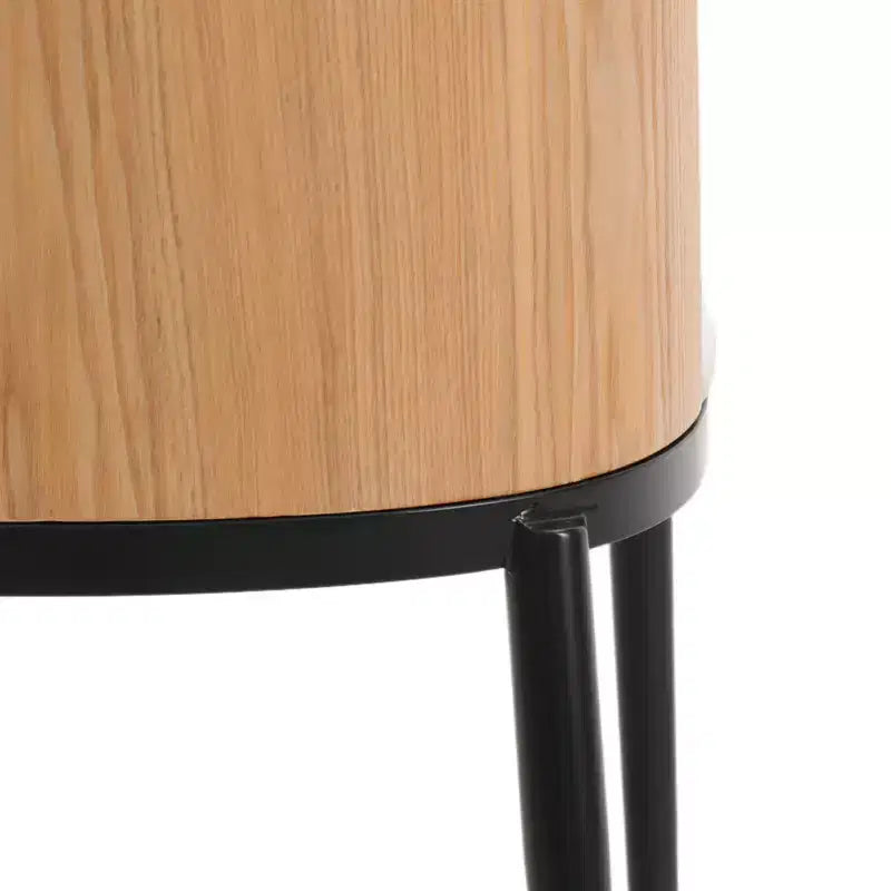 LeisureMod Verve 5-Piece Dining Set - 36 Round MDF Top Table, 4 Leather Dining Side Chairs