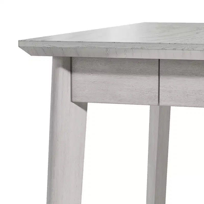 VECELO Farmhouse Style 5-Piece Dining Table Set for 4, Rubber Wood Square Table and 4 Upholstered Dining Chairs, Gray
