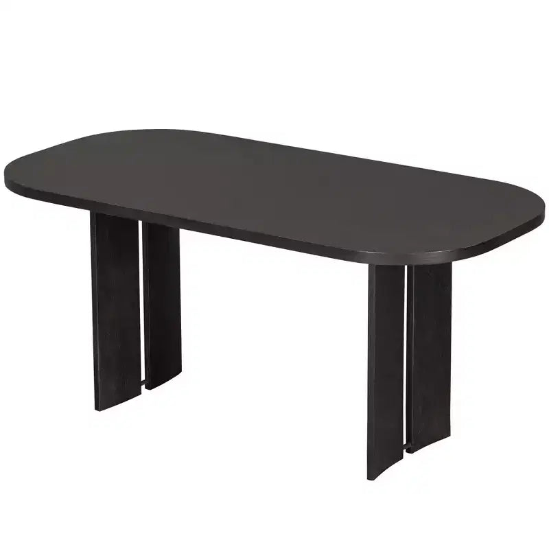 6 Piece Dining Table Set Dining Set Kitchen Table Set with Upholstered Chairs and Bench, Farmhouse Rustic Style, Natural/Espresso-ModernLuxe