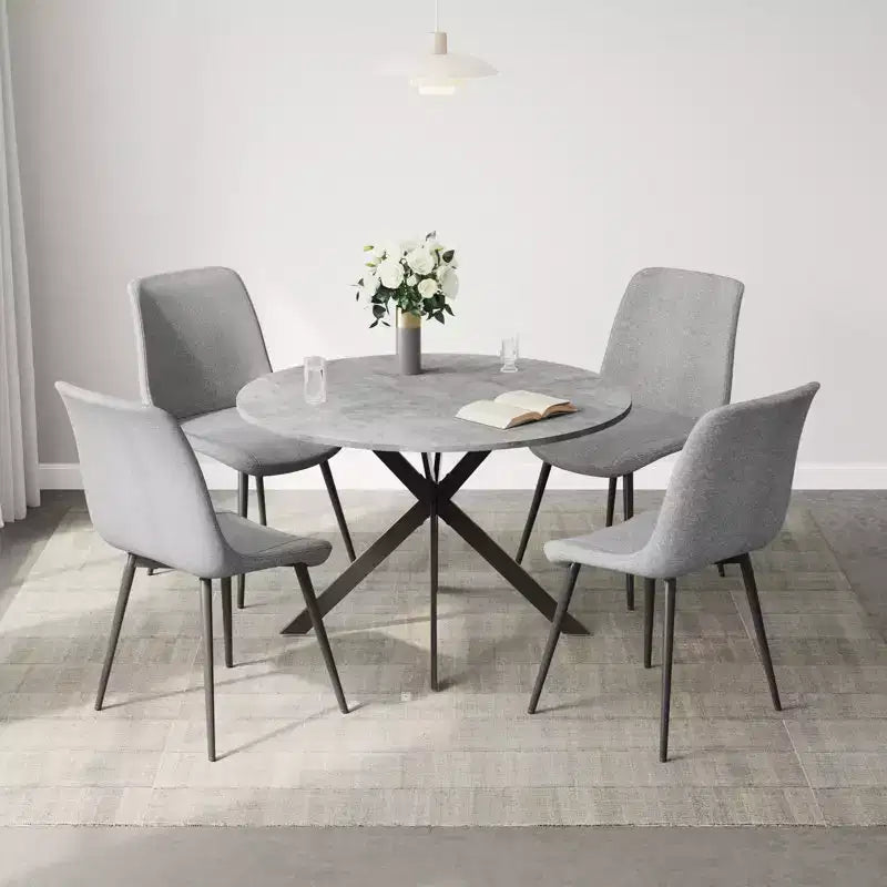 EROMMY 47.2 Round Dining Table Set, Modern Kitchen Table Wit 4 Chairs