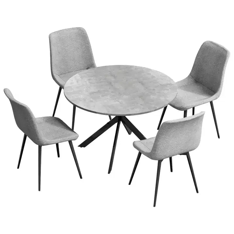 EROMMY 47.2 Round Dining Table Set, Modern Kitchen Table Wit 4 Chairs