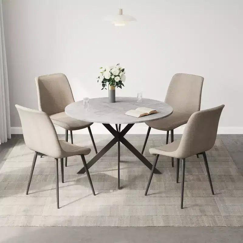 EROMMY 47.2 Round Dining Table Set, Modern Kitchen Table Wit 4 Chairs