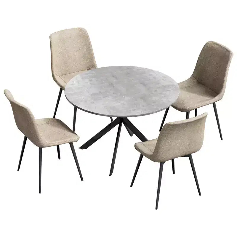 EROMMY 47.2 Round Dining Table Set, Modern Kitchen Table Wit 4 Chairs