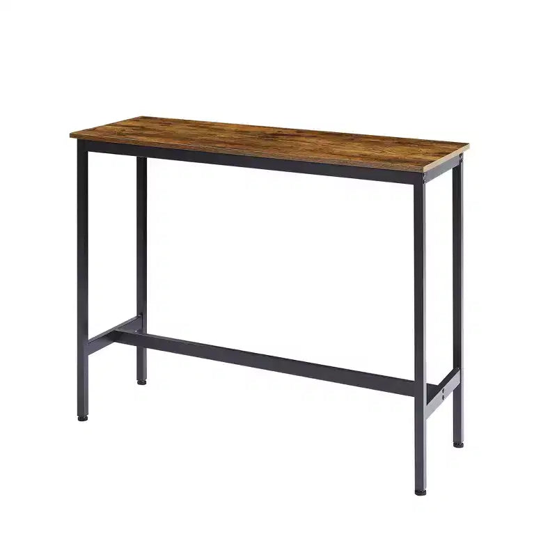 GDFStudio Briar 3 Piece Rustic Bar Table Set with Faux Leather Upholstered Bar Stools
