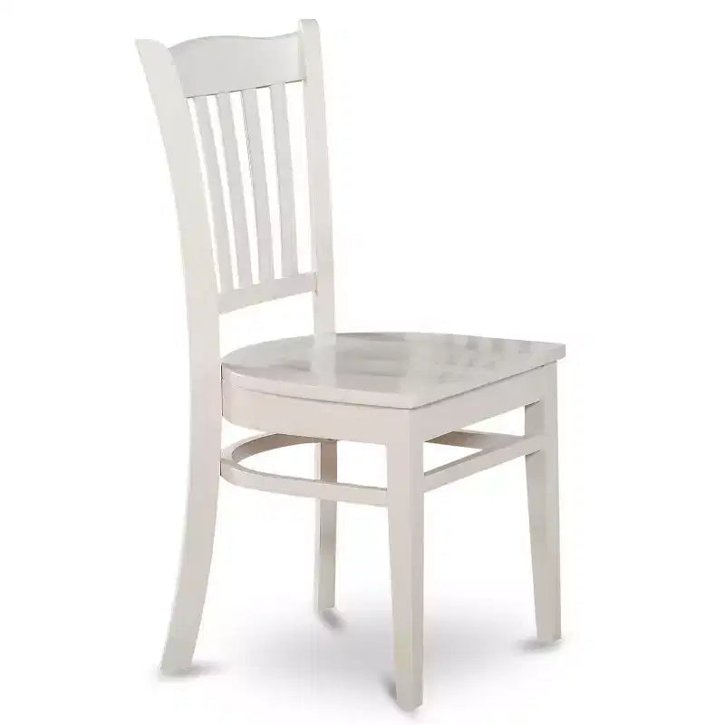 HomeStock 5 Piece Kitchen Table & Chairs Set Includes a Round Dining Room Table with Dropleaf and 4 Dining Chairs, 42x42 Inch, Linen White