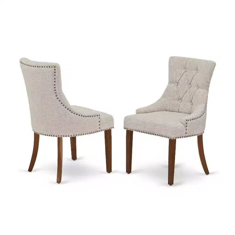 HomeStock Round Dining Room Set - Small Dining Table And four Dinette Chairs, Mahogany