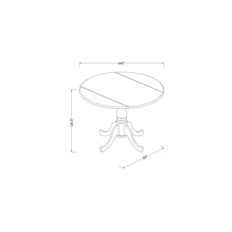 HomeStock Round Dining Room Set - Small Dining Table And four Dinette Chairs, Mahogany