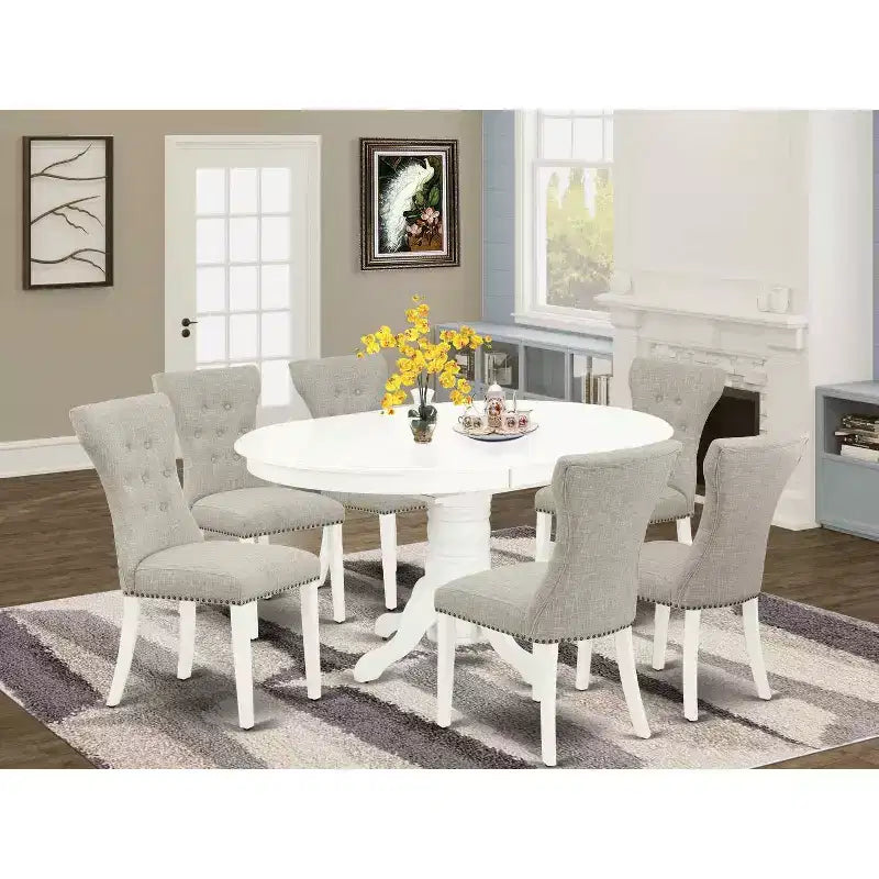 HomeStock Dinette Set Table With Leaf And Dining Chairs