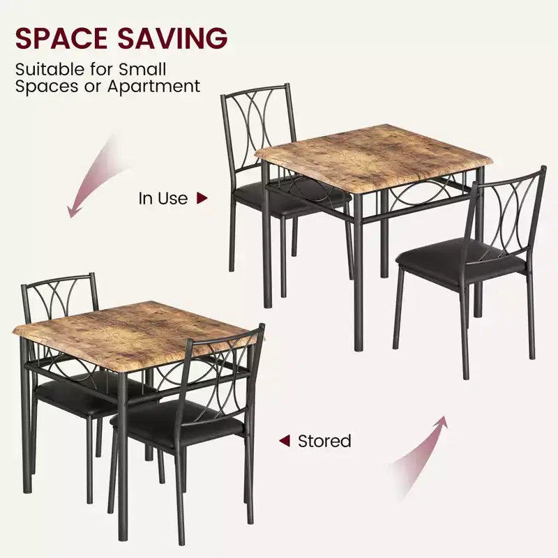 Garvee Dining Table Set, Dining Table Set: Small Rectangle Table & Chairs for Kitchens, Dining Room