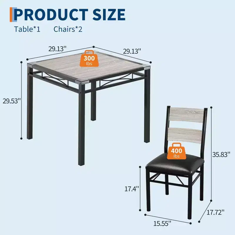 TROPOW Dining Table Set , Dining Room Table Set with Corner Protector, Wood Kitchen Table and Chairs with Upholstered Chairs for, Kitchen Room