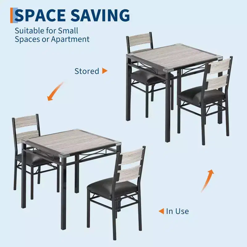 TROPOW Dining Table Set , Dining Room Table Set with Corner Protector, Wood Kitchen Table and Chairs with Upholstered Chairs for, Kitchen Room