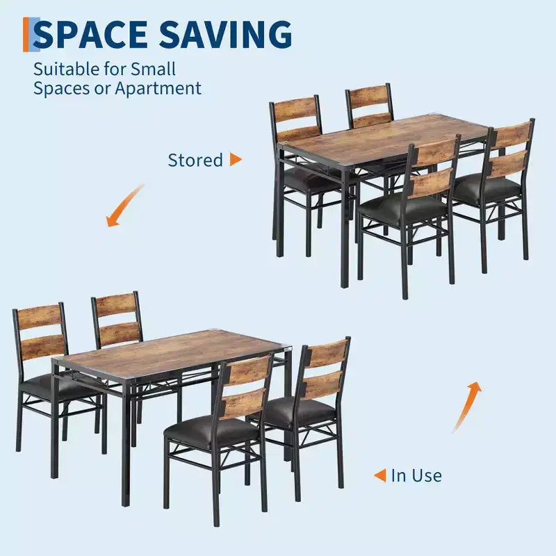 TROPOW Dining Table Set , Dining Room Table Set with Corner Protector, Wood Kitchen Table and Chairs with Upholstered Chairs for, Kitchen Room