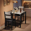 TROPOW Dining Table Set , Dining Room Table Set with Corner Protector, Wood Kitchen Table and Chairs with Upholstered Chairs for, Kitchen Room