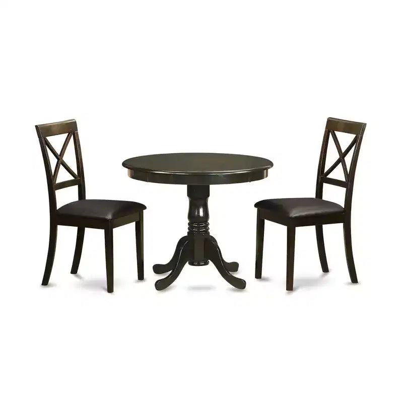 HomeStock Belmont Kitchen Table Set- Table Plus 2 Dining Chairs, Cappuccino