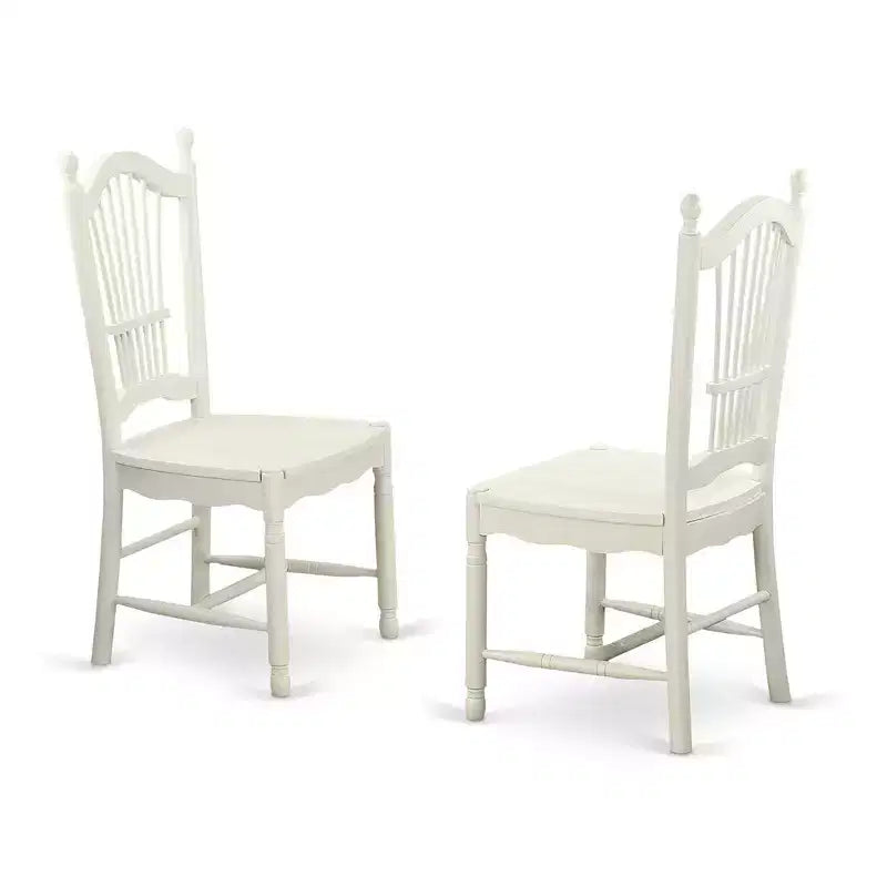 HomeStock Belmont Kitchen Table Set-Kitchen Table And 2 Kitchen Dining Chairs, Linen White