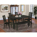 HomeStock Belmont Dinette Table Set - Kitchen Table And Dining Chairs, Black