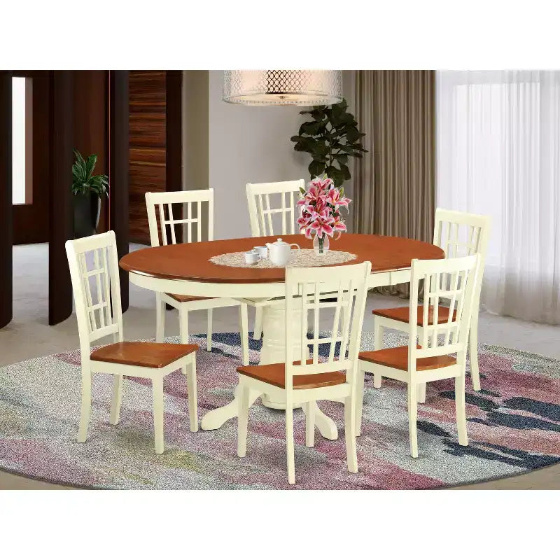 HomeStock Belmont 5-Pc Dining Table & Chairs Set, White