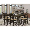 HomeStock Belmont Dining Room Set-Dining Table With Leaf Plus Kitchen Chairs, Cappuccino
