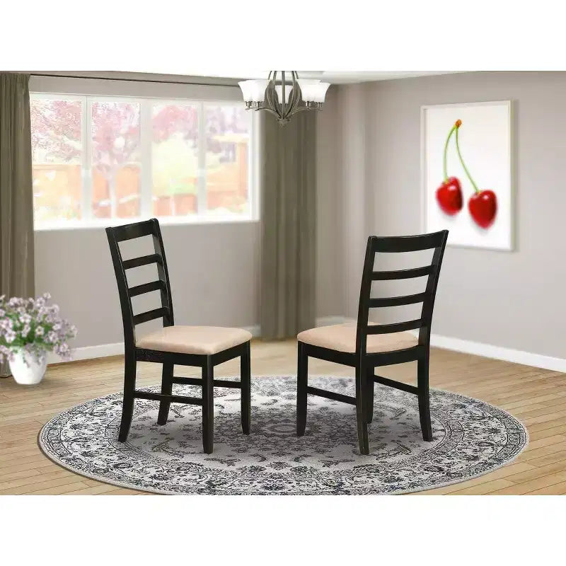 HomeStock Belmont Dining Room Set-Dining Table With Leaf Plus Kitchen Chairs, Cappuccino