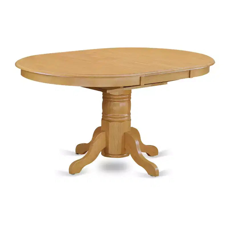 HomeStock Belmont 7Pc Oval 42/60 Dinette Table With 18 In Butterfly Leaf And 6 Parson Chair With Oak Leg And Linen Fabric Light Fawn