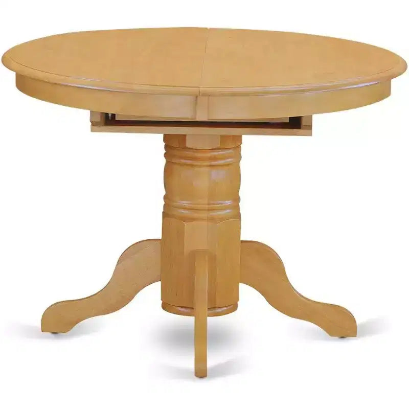 HomeStock Belmont 7Pc Oval 42/60 Dinette Table With 18 In Butterfly Leaf And 6 Parson Chair With Oak Leg And Linen Fabric Light Fawn