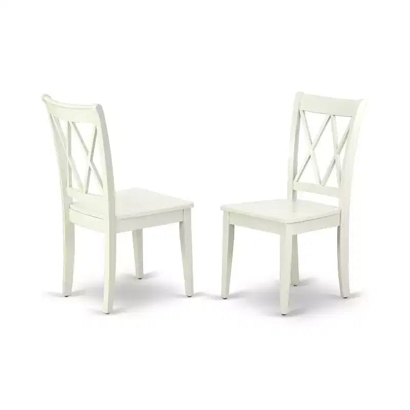 HomeStock Belmont 6PC Rectangular 42/60 inch Table with 18 In Leaf and 4 Double X back Chairs plus one bench
