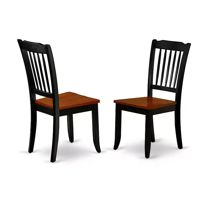HomeStock Belmont 7PC Rectangular 42/60 inch Table with 18 In Leaf and 6 vertical slatted Chairs