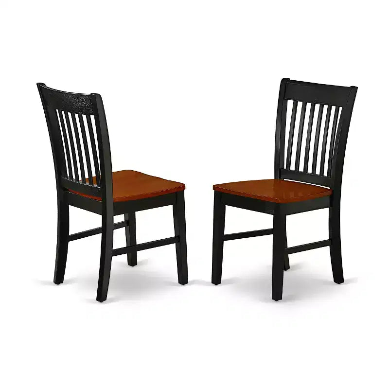 HomeStock Belmont 3Pc Rounded 36 Inch Family Table And Two Solid Wood Seat Kitchen Chairs