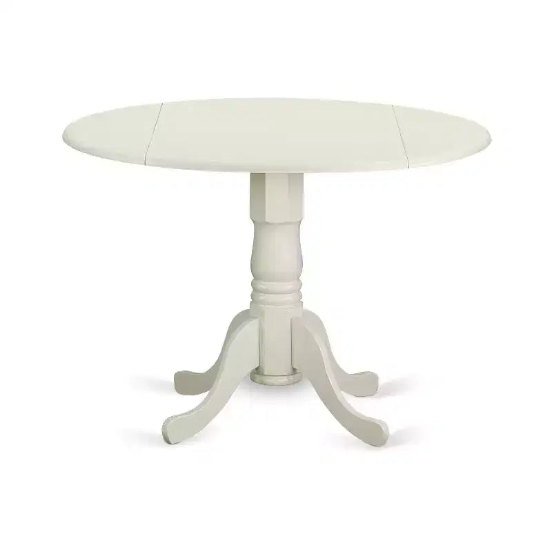 HomeStock Belmont 5 PC Dublin kitchen table set-Dining table and 4 wood seat kitchen chairs, Linen White
