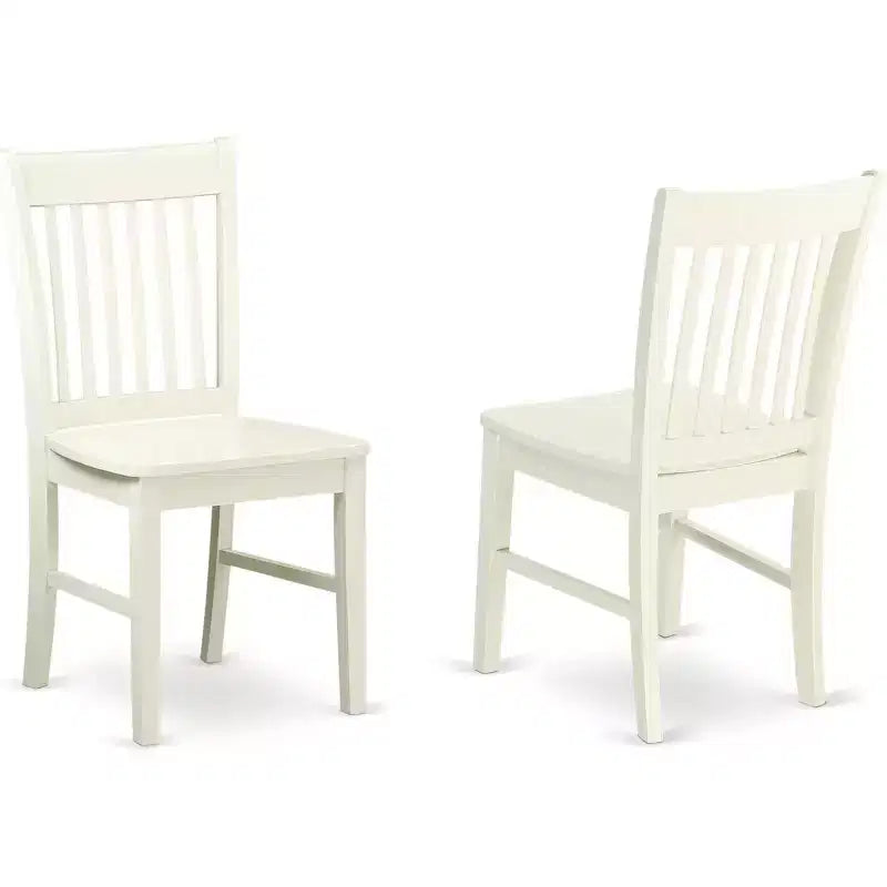 HomeStock Belmont 5 PC Dublin kitchen table set-Dining table and 4 wood seat kitchen chairs, Linen White
