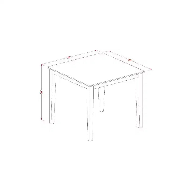 HomeStock Belmont 5 Piece Kitchen Counter Set Includes a Square Dining Table and 4 Dining Room Chairs, 36x36 Inch, Oak