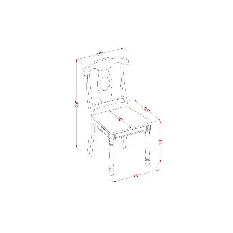 HomeStock 5 Piece Dining Room Furniture Set Includes a Round Kitchen Table with Dropleaf and 4 Dining Chairs, 42x42 Inch