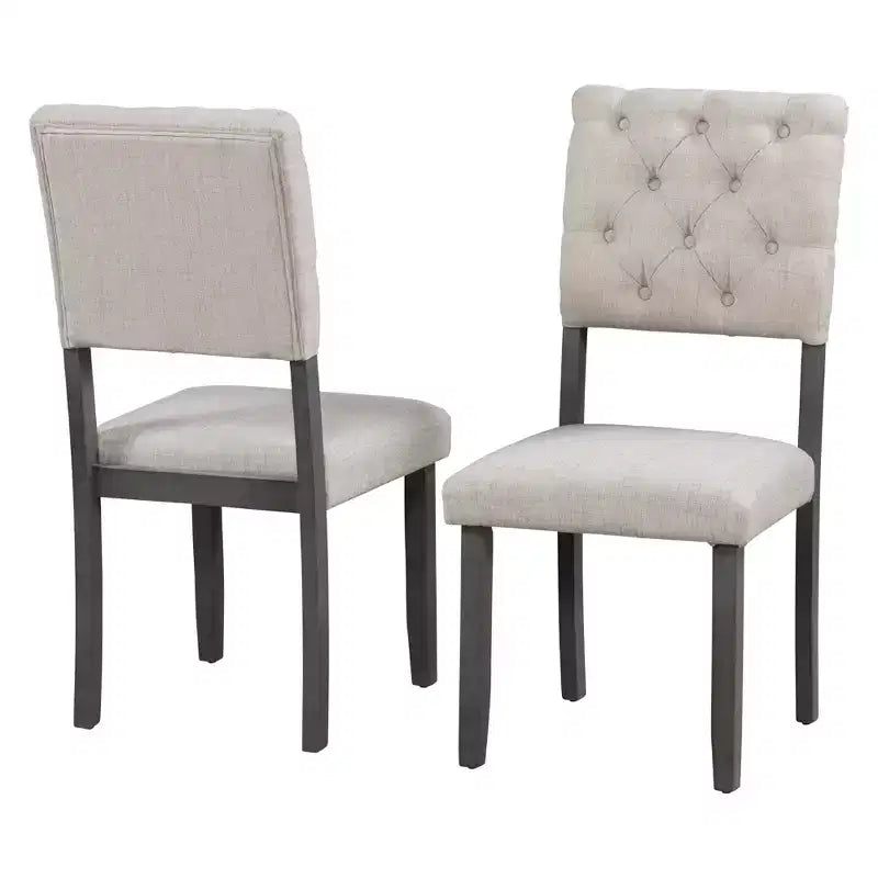 Dining Table Set for 6 with Bench Rectangular Table and 4 Upholstered Chairs for Kitchen
