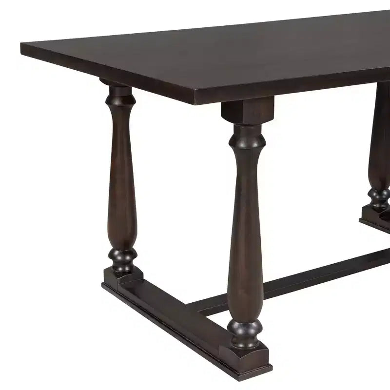 Dining Table Set for 6 with Bench Rectangular Table and 4 Upholstered Chairs for Kitchen