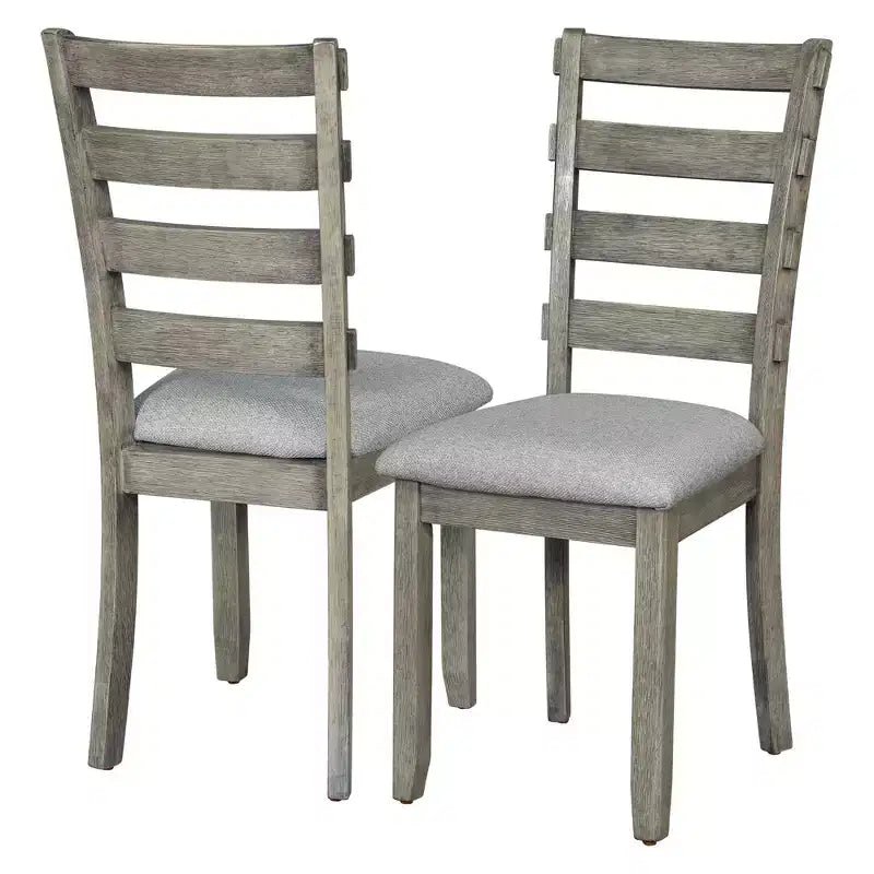 Dining Table Set for 6 with Wood Grain Pattern Tabletop, Kitchen Table Set with Chairs & Bench