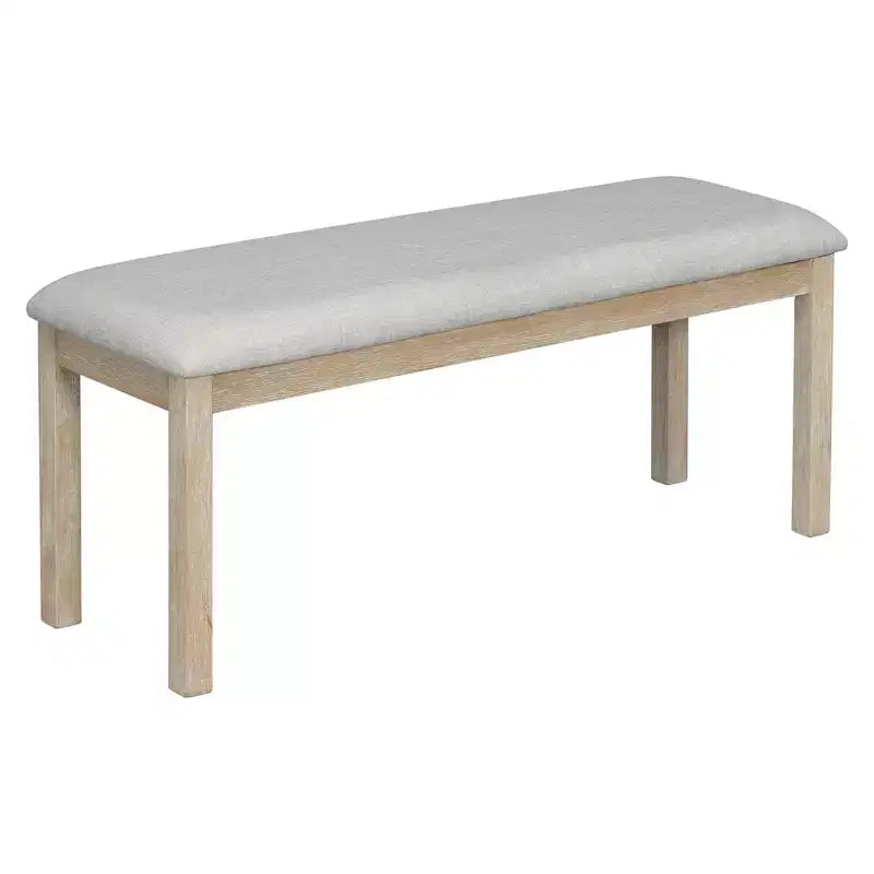 Dining Table Set for 6 with Wood Grain Pattern Tabletop, Kitchen Table Set with Chairs & Bench