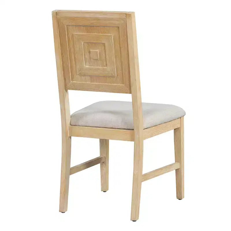 GDFStudio Monica 6 Piece Dining Set with 60 Wood Table and Upholstered Chairs&Bench
