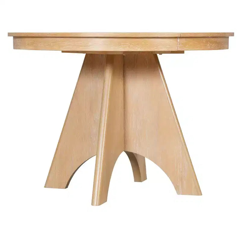 GDFStudio Oliver Vintage Extendable Dining Table Set for 4-6 with 42-58 Farmhouse Table and Upholstered Chairs