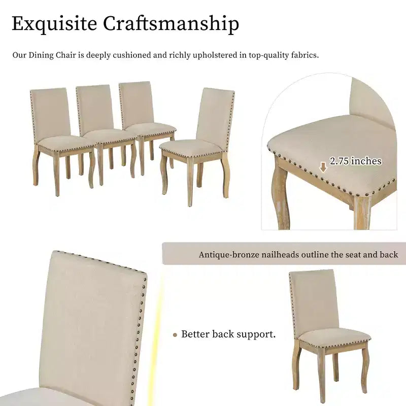 GDFStudio Dana 5 Piece Dining Table Set with Round Extendable Table and Upholstered Chairs