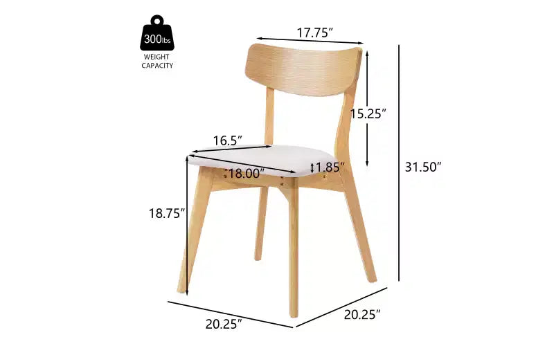 Christopher Knight Home Adrian Mid-Century Modern 5-Piece Wood Dining Table Set with Upholstered Dining Chairs