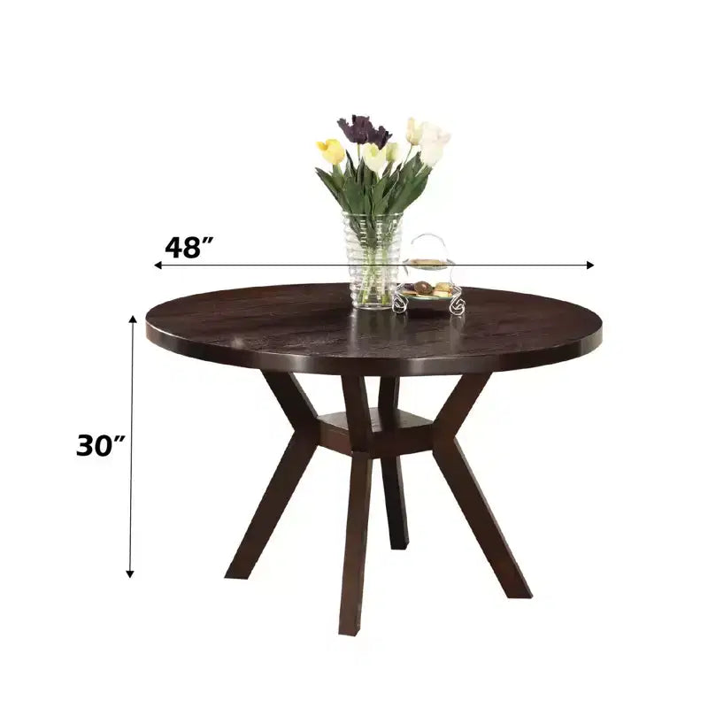 GDFStudio Matt Modern 5-Pieces Wood Dining Table Set with 4 Upholstered Chairs
